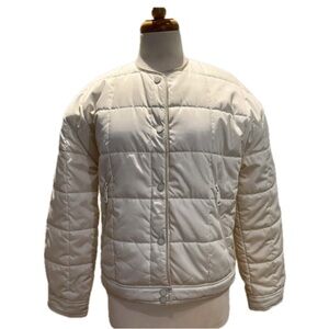 Rebecca Minkoff Cream Quilted Snap-Front Puffer Jacket